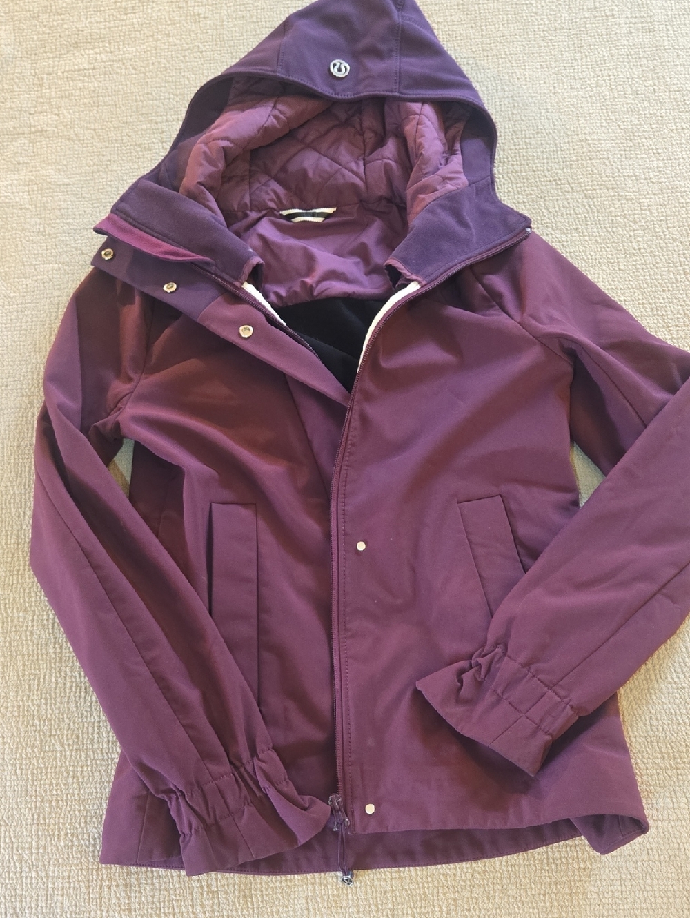 Lululemon Hooded Jacket Plum Purple Women’s Zip Snap Coat